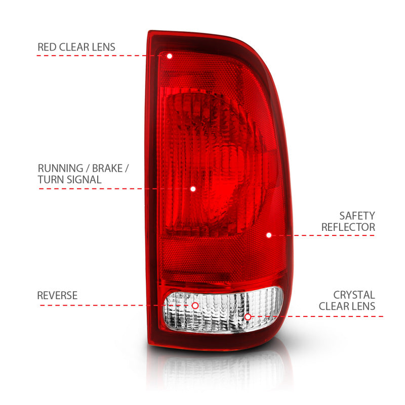 ANZO 1997-2003 Ford F-150 Taillight Red/Clear Lens (OE Replacement) 311307 311307 User 3