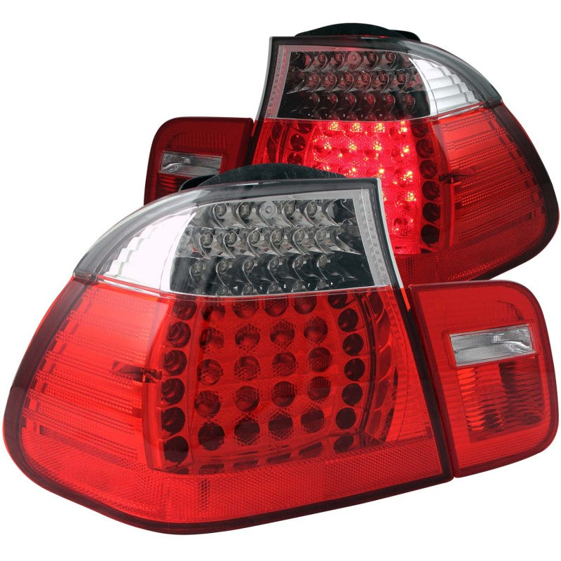 Anzo 2002-2005 BMW 3 Series E46 LED Taillights Red/Clear 321096 Photo - Primary