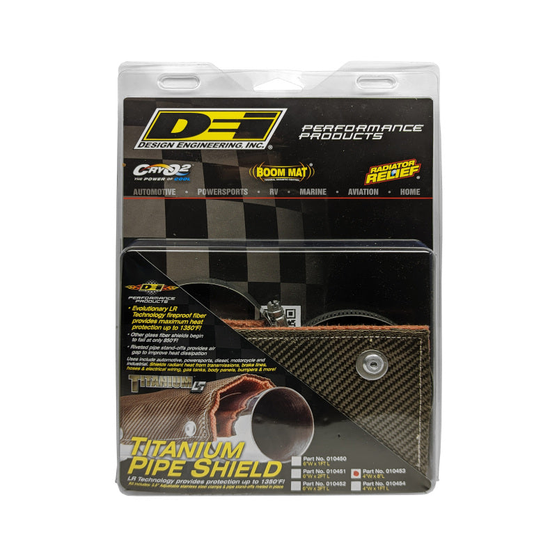 DEI Pipe Shield 4in w x 8in - w/ Stainless Steel Clamps - Titanium 10453 10453 Photo - Unmounted