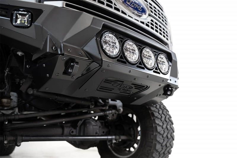 Addictive Desert Designs 17-20 Ford Super Duty Bomber Front Bumper w/ Mounts For 4 Rigid 360 6in F160014110103 F160014110103 Photo - Mounted