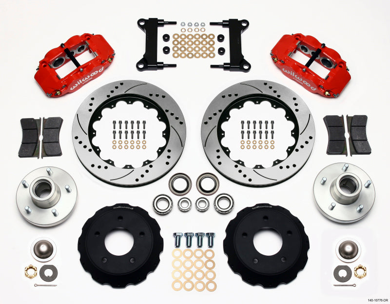 Wilwood FNSL6R Front Hub Kit, 14.00", Drill, Red, Chevy C-10 60-87 CPP Drop 140-10776-DR Photo - Primary