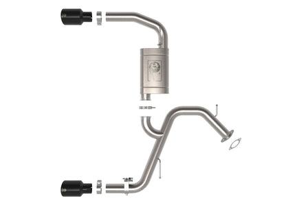 aFe Takeda Hyundai Elantra N 22-23 L4-2.0L (t) 3in SS Axle-Back Exhaust System w/ Black Tips 49-37027-B 49-37027-B Photo - Unmounted