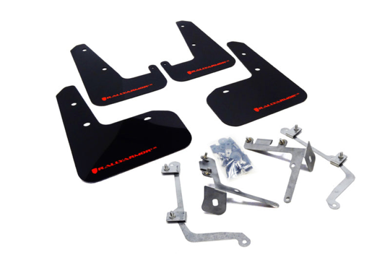 Rally Armor Urethane Mud Flaps, 2011-2014 Subaru WRX & STI Sedan MF19-UR-BLK/RD Photo - Primary