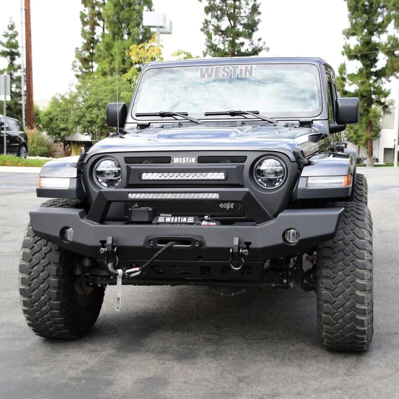Westin WJ2 Full Width Front Bumper w/LED Light Bar Mount 59-80125 Photo - Mounted