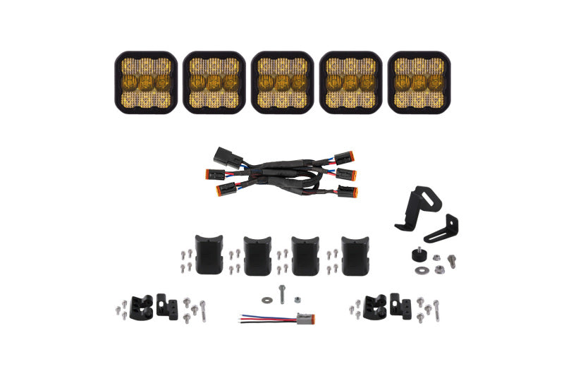 Diode Dynamics SS5 Pro Universal CrossLink 5-Pod Lightbar - Yellow Combo DD7243 DD7243 Photo - Primary