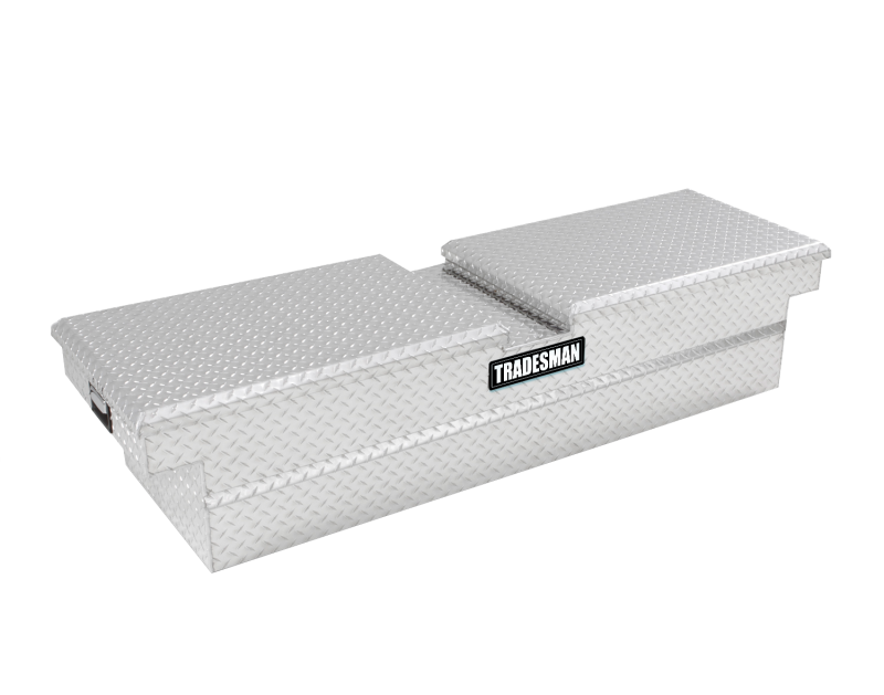 Tradesman Aluminum Gull Wing Cross Bed Truck Tool Box w/Push Button (70in.) - Brite 9150PB 9150PB User 1
