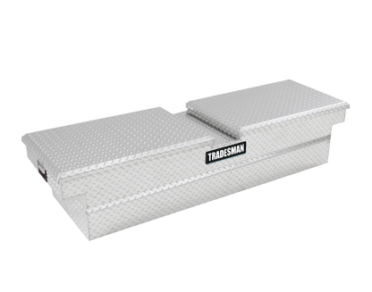 Tradesman Aluminum Gull Wing Cross Bed Truck Tool Box w/Push Button (70in.) - Brite 9150PB 9150PB User 1