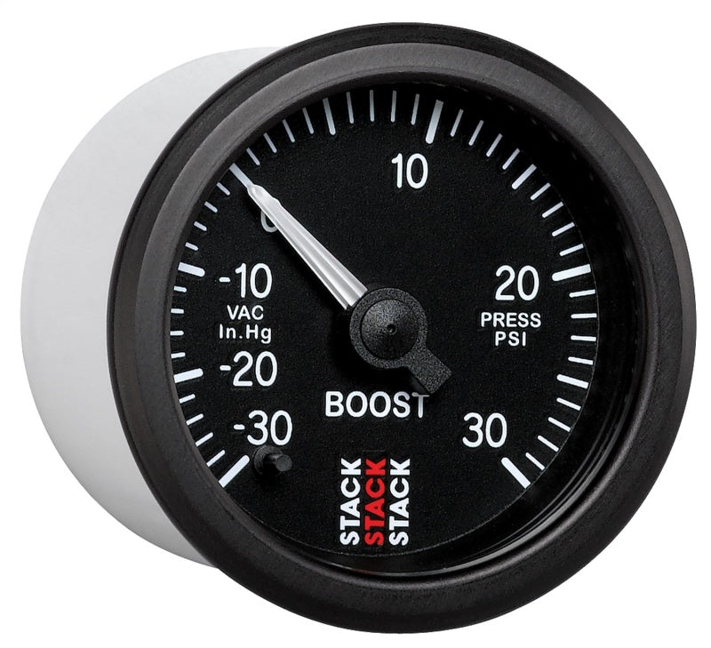 Autometer Stack 52mm -30INHG to +30 PSI (Incl T-Fitting) Pro Stepper Motor Boost Press Gauge - Black ST3312 ST3312 User 5