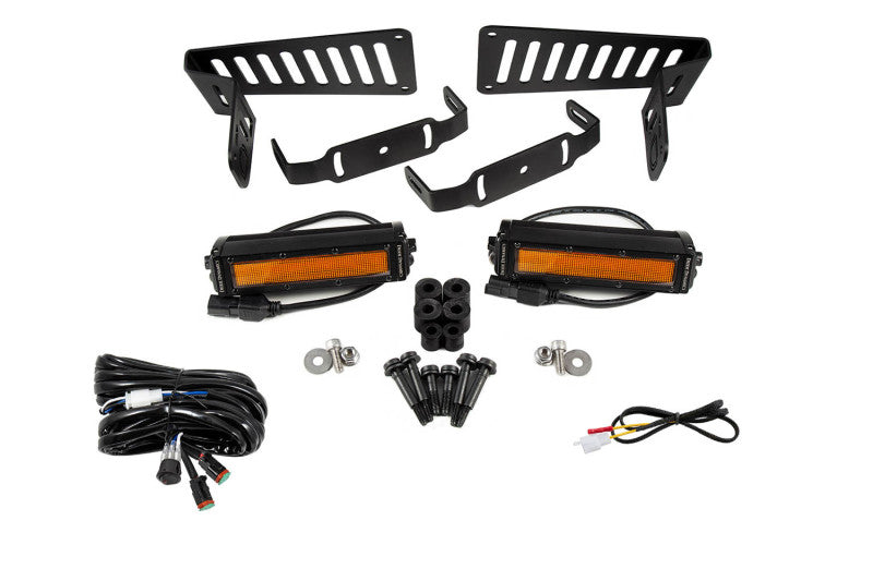 Diode Dynamics 18-21 Jeep JL Wrangler/Gladiator SS6 Cowl LED Bracket Kit - Amber Flood DD6095 DD6095 Photo - Primary