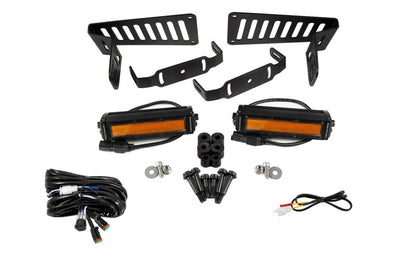 Diode Dynamics 18-21 Jeep JL Wrangler/Gladiator SS6 Cowl LED Bracket Kit - Amber Flood DD6095 DD6095 Photo - Primary
