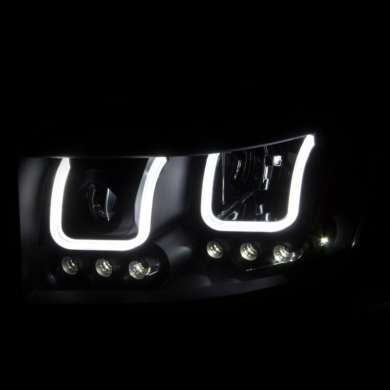 Anzo 2006-2008 Dodge Ram 1500 Projector Headlights w/ U-Bar Black 111314 Photo - Mounted