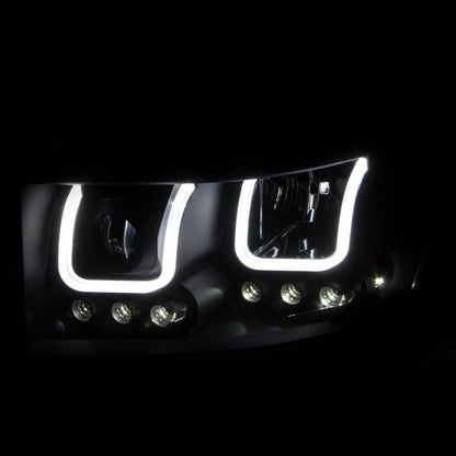 Anzo 2006-2008 Dodge Ram 1500 Projector Headlights w/ U-Bar Black 111314 Photo - Mounted