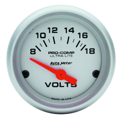 Autometer Gauge, Voltmeter, 2 1/16", 18V, Elec, Ultra-Lite 4391 Photo - Primary