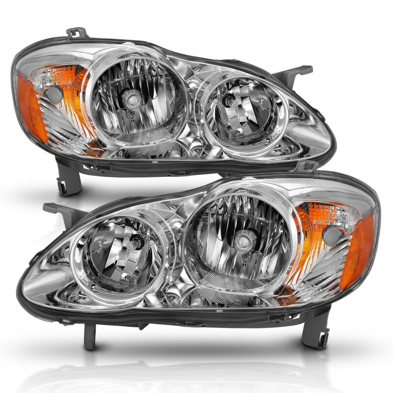 ANZO 2005-2008 Toyota Corolla Crystal Headlight Chrome Amber 121540 121540 Photo - Primary
