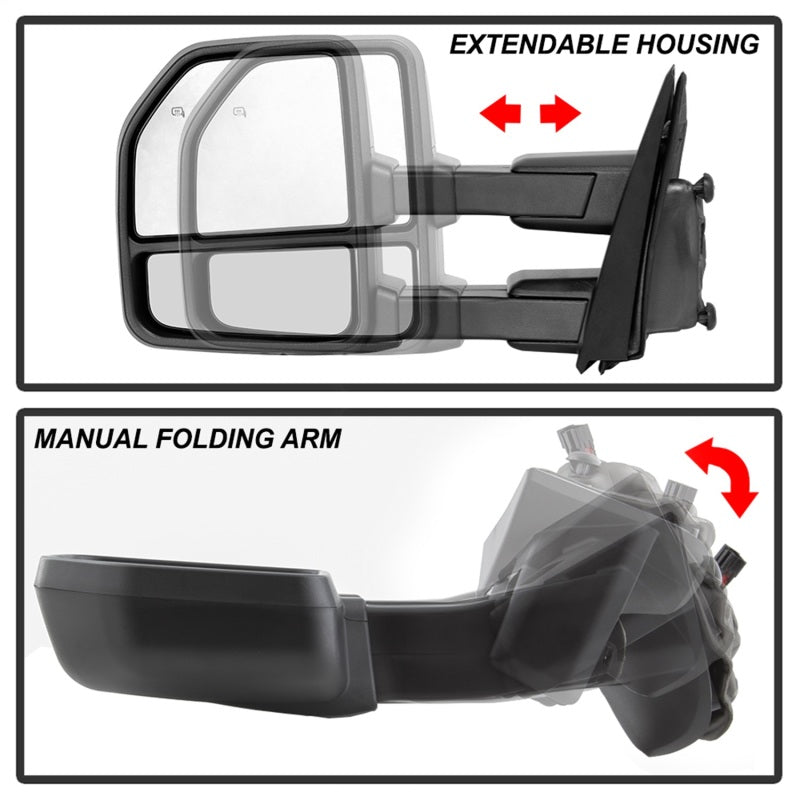 SPYDER xTune 15-17 Ford F-150 Heated Telescoping Mirrors (Pair) (MIR-FF15015-G4-PWH-SET) 9943058 9943058 Photo - Unmounted
