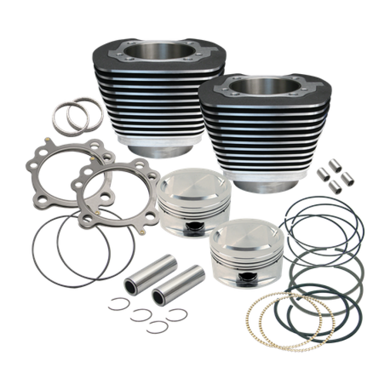 S&S Cycle 99-06 BT Replacement 3-7/8in Bore Cylinder & Piston Kit For S&S 95in Big Bore Kits- Wblack 910-0204 910-0204 User 1