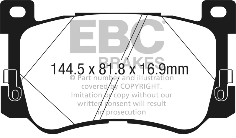 EBC 2017+ Genesis G90 5.0L Yellowstuff Front Brake Pads DP43076R DP43076R Photo - Primary