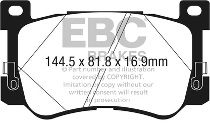 EBC 2017+ Genesis G90 5.0L Yellowstuff Front Brake Pads DP43076R DP43076R Photo - Primary