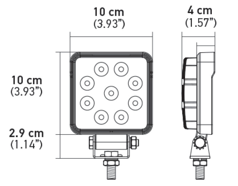 Hella ValueFit Work Light 4SQ 1.0 LED MV LR LT 357102002 357102002 Photo - Primary