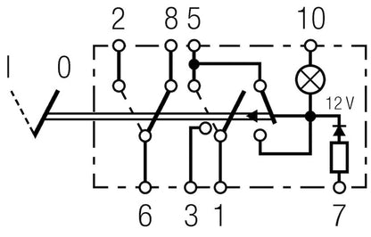 Hella Switch On/Off Hazard Warning 10A 007832321 007832321 Technical Drawing