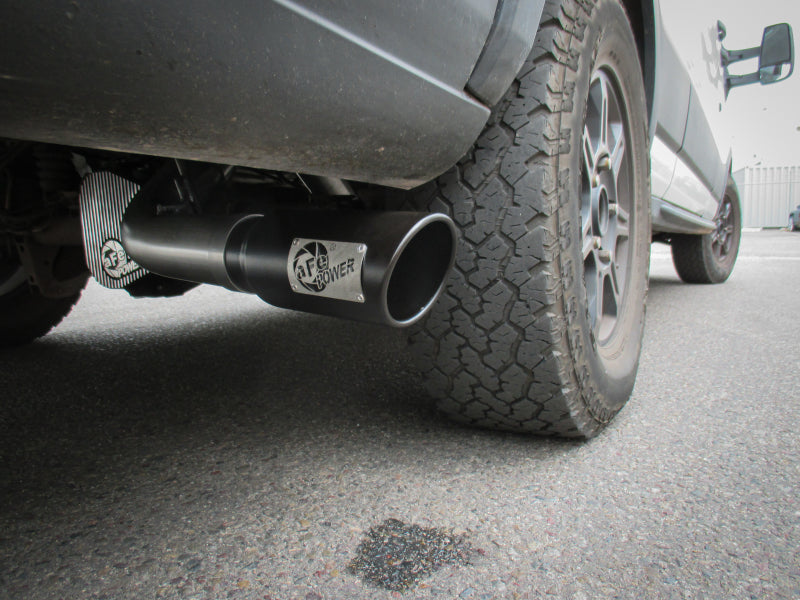 aFe Vulcan Series 3.5in 409 SS Cat-Back Exhaust 13-19 Ford Transit V6 3.5L (TT) w/ Black Tips 49-33112-B 49-33112-B Photo - Mounted