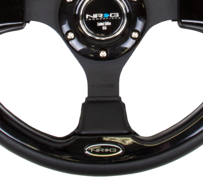 NRG Reinforced Steering Wheel- 320mm Sport Steering Wheel w/ Black Trim RST-001BK Photo - Primary