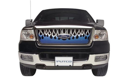 Putco 07-10 GMC Sierra HD Flaming Inferno Stainless Steel Grilles - Blue (Painted) 89496 89496 Photo - Primary