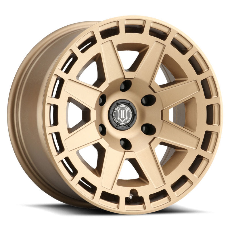 ICON Compass 17x8.5 5x5 -6mm Offset 4.5in BS Satin Brass Wheel 3217857345BS 3217857345BS Photo - Primary