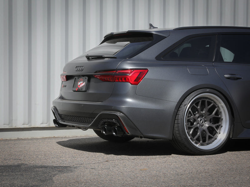 aFe 20-22 Audi RS6 Avant V8 4L (tt) MACH Force-Xp 3in to 2.5in 304 SS Cat-Back Exhaust w/ Black Tip 49-36448-B 49-36448-B Photo - Mounted