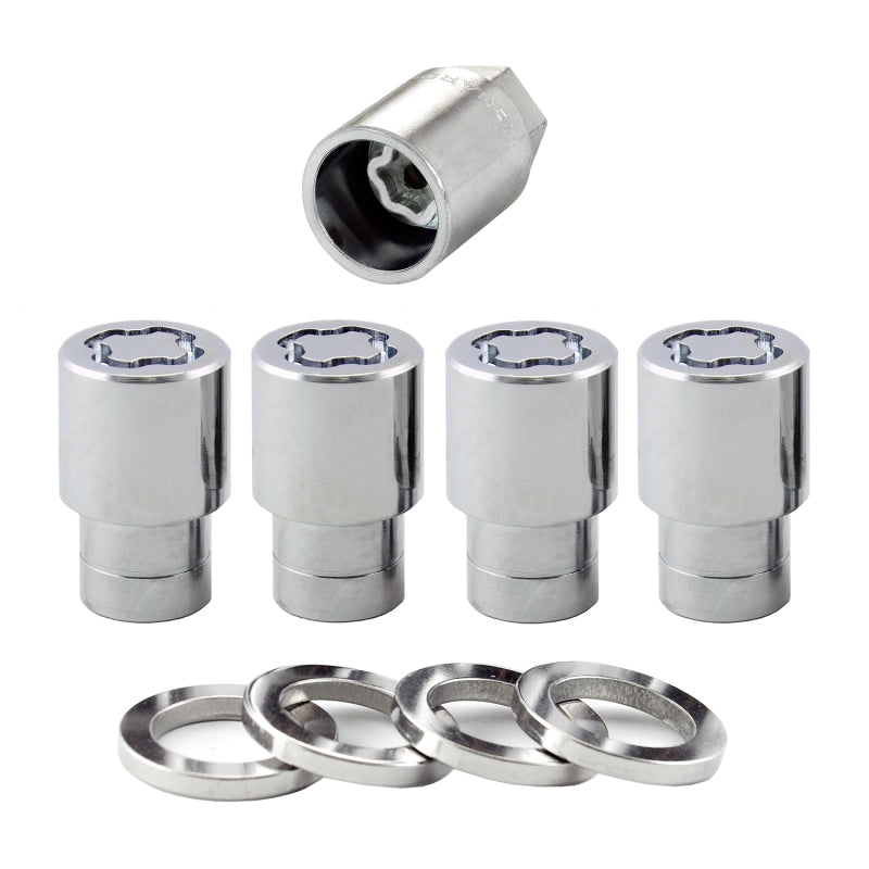 McGard Wheel Lock Nut Set - 4pk. (Reg. Shank Seat) M12X1.5 / 13/16 Hex / 1.38in. Length - Chrome 21156 21156 Photo - out of package