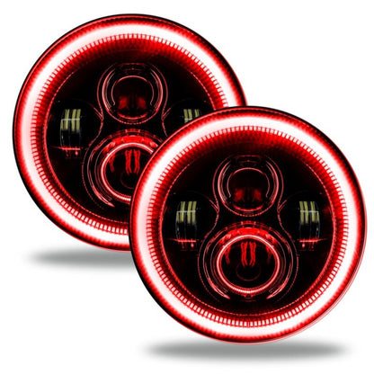 ORACLE Lighting Oracle Jeep Wrangler JL/Gladiator JT 7in. High Powered LED Headlights (Pair) - Red 5769J-003 5769J-003 Photo - Mounted
