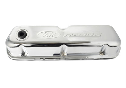 Ford Chrome Steel Valve Cover Set w/Ford Racing Logo FRD302-070 302-070 Photo - Unmounted