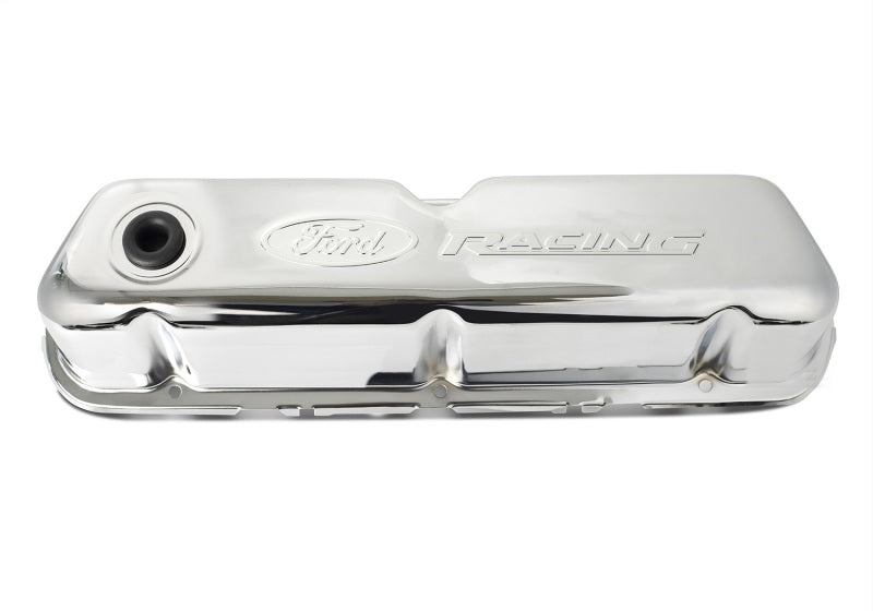 Ford Chrome Steel Valve Cover Set w/Ford Racing Logo FRD302-070 302-070 Photo - Unmounted