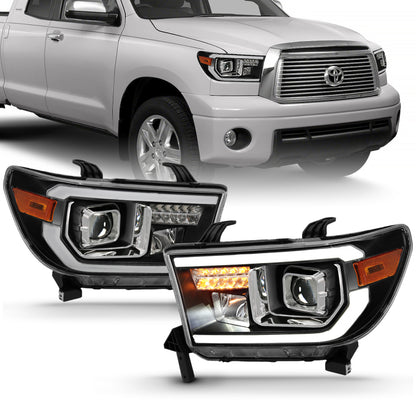 ANZO 2007-2014 Toyota Tundra Projector Light Bar H.L Black Amber(Led High Beam) (Halogen Version) 111447 111447 Photo - Primary