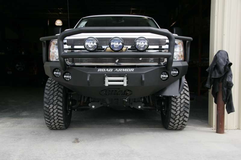 Road Armor 11-14 Chevy 2500 Stealth Front Winch Bumper w/Lonestar Guard - Tex Blk 38205B 38205B Photo - Primary
