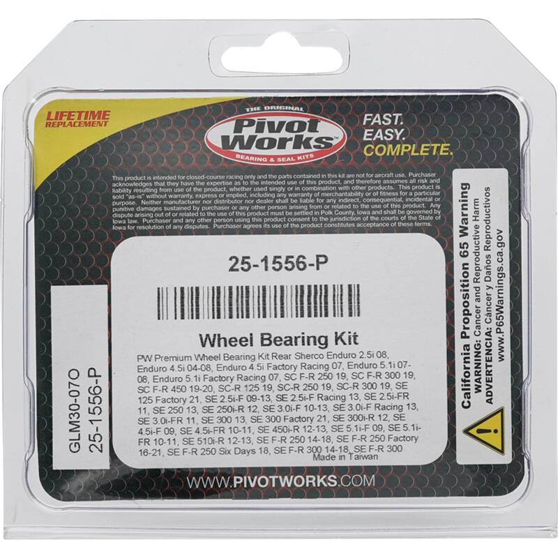 Pivot Works Sherco Wheel Bearing Kit Premium Bearings 25-1556-P 25-1556-P Photo - Primary