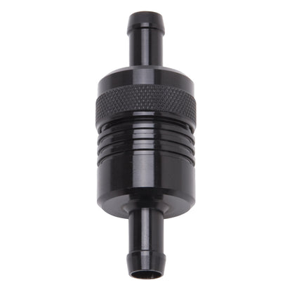 Edelbrock Fuel Filter, Aluminum, 3" x 01/ 1/8", 3/8" Inlet/Outlet, Black 8157 Photo - Primary
