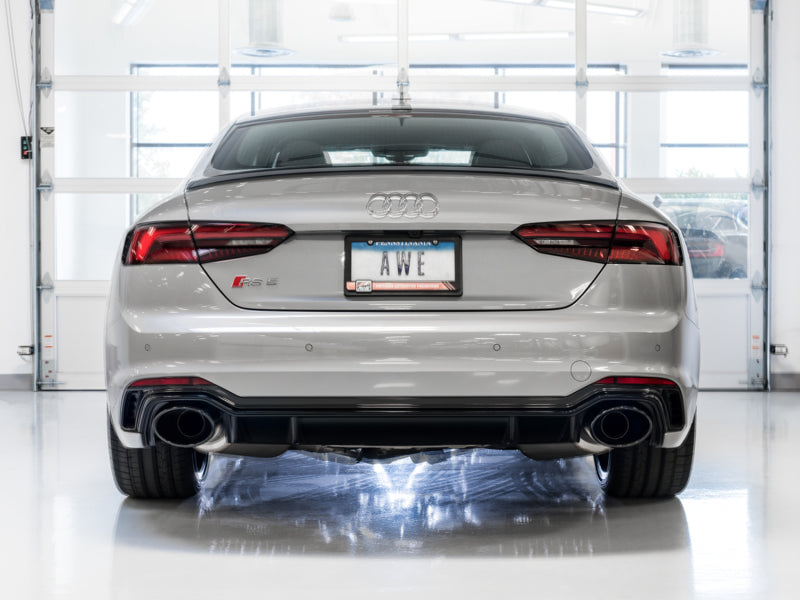 AWE Tuning Audi B9 RS 5 Sportback Touring Edition Exhaust-Resonated- Diamond Black RS Style Tips 3015-33118 3015-33118 Photo - Mounted