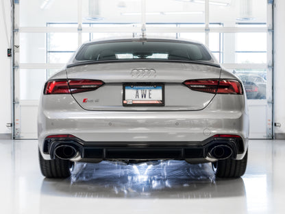 AWE Tuning Audi B9 RS 5 Sportback Touring Edition Exhaust-Resonated- Diamond Black RS Style Tips 3015-33118 3015-33118 Photo - Mounted