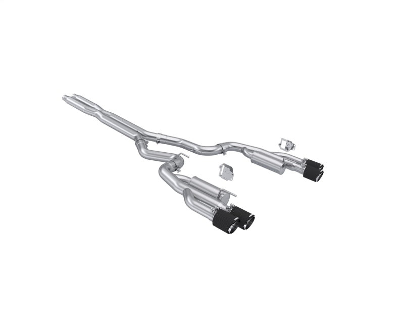 MBRP 2024+ Ford Mustang 5.0L T304 SS 3in Cat-Back Exhaust w/ Quad Carbon Fiber Tips (Valve Delete) S72823CF S72823CF Photo - Primary