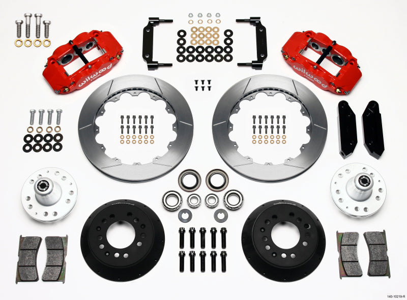 Wilwood Narrow Superlite 6R Front Hub Kit 12.88in Red 1968-1969 Mustang Disc Spindle 140-10219-R 140-10219-R Photo - Primary
