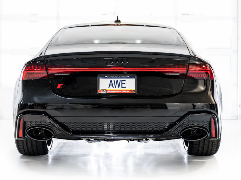 AWE Tuning 21-23 Audi C8 RS6/RS7 SwitchPath Cat-back Exhaust - Diamond Black Tips 3025-33776 3025-33776 Photo - Mounted
