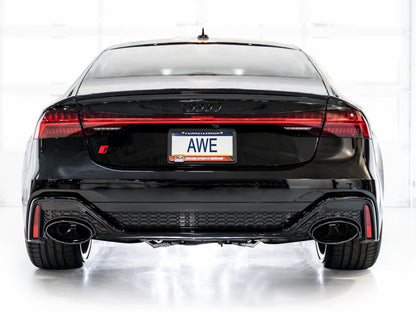 AWE Tuning 21-23 Audi C8 RS6/RS7 SwitchPath Cat-back Exhaust - Diamond Black Tips 3025-33776 3025-33776 Photo - Mounted