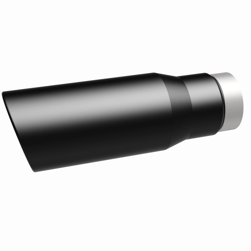 Magnaflow Tip Stainless Black Coated Single Wall Round Single Outlet 5in Dia 3.5in Inlet 14.5in L 35237 35237 360 Degree Image Set