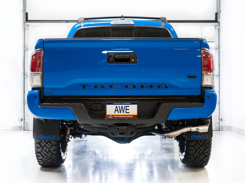 AWE Tuning AWE 16-22 Toyota Tacoma 0FG Catback Exhaust w/ BashGuard - Dual Chrome Silver Tips 3015-32826 3015-32826 Photo - Mounted