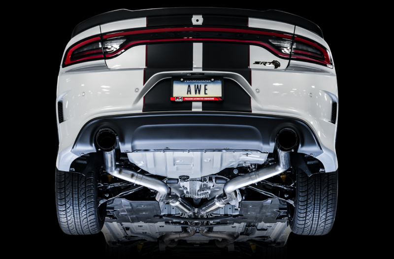 AWE Tuning 2015+ Dodge Charger 6.4L/6.2L Supercharged Track Edition Exhaust - Diamond Black Tips 3015-33126 3015-33126 Photo - Mounted