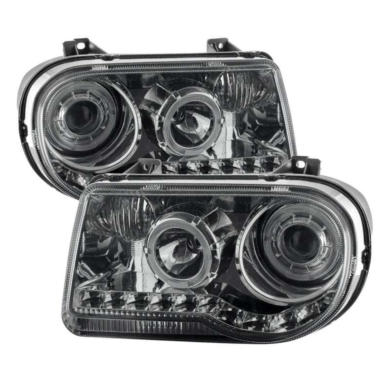 SPYDER Xtune Chrysler 300C 05-10 ( Not 300 ) Halo Projector Headlights Smoke PRO-JH-C300C-LED-SM 9027758 9027758 Photo - Primary