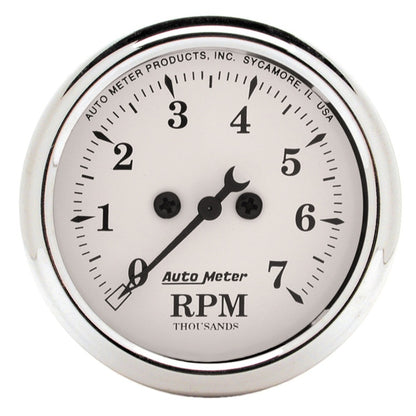 Autometer Gauge, Tachometer, 2 1/16", 7k Rpm, In-Dash, Old Tyme White 1694 Photo - Primary