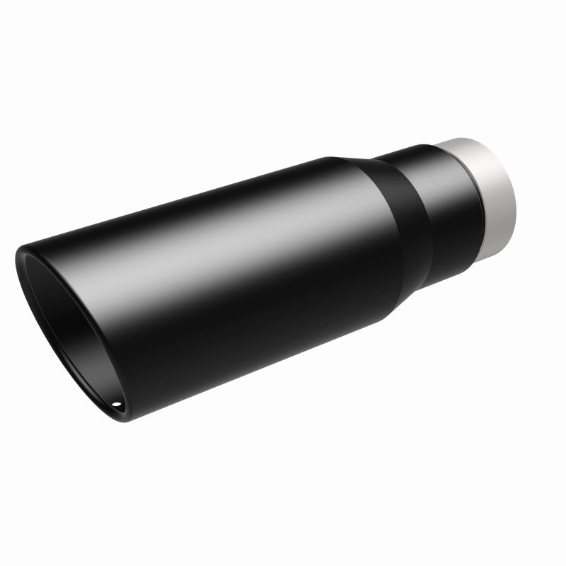 Magnaflow Tip Stainless Black Coated Single Wall Round Single Outlet 5in Dia 3.5in Inlet 14.5in L 35237 35237 360 Degree Image Set