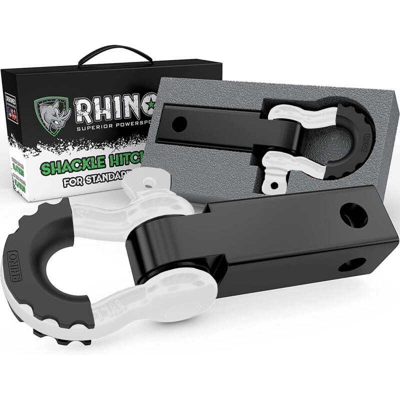 Rhino USA Shackle Hitch Receiver W/ D-Ring (White) RG-HTHITCH2-WHT RG-HTHITCH2-WHT Photo - Primary